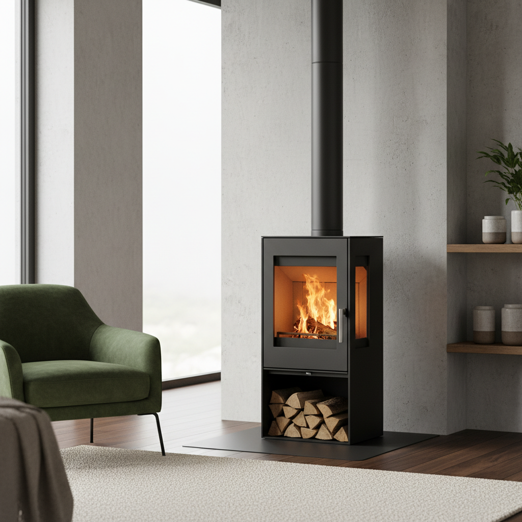 Cuisinière à bois chauffant une maison de 100 m²